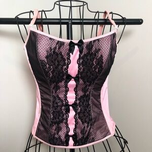 Victoria Secret Pink and Black Lace Bustier